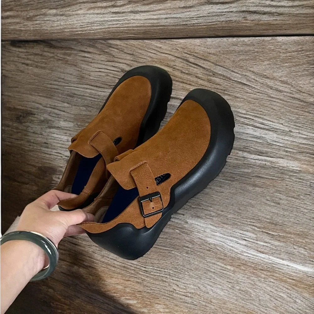 💕Birkenstock Reykjavik Mink Narrow Nubuck Leather Shoes